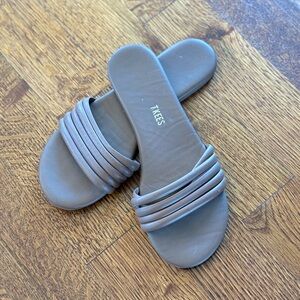 TKEES Women's Brown Slide Sandals